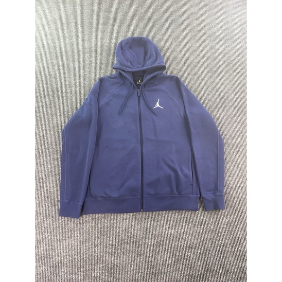 Air Jordan Hoodie Mens Extra Large Blue White Zip Track Jumpman Training Jacket - Picture 1 of 12